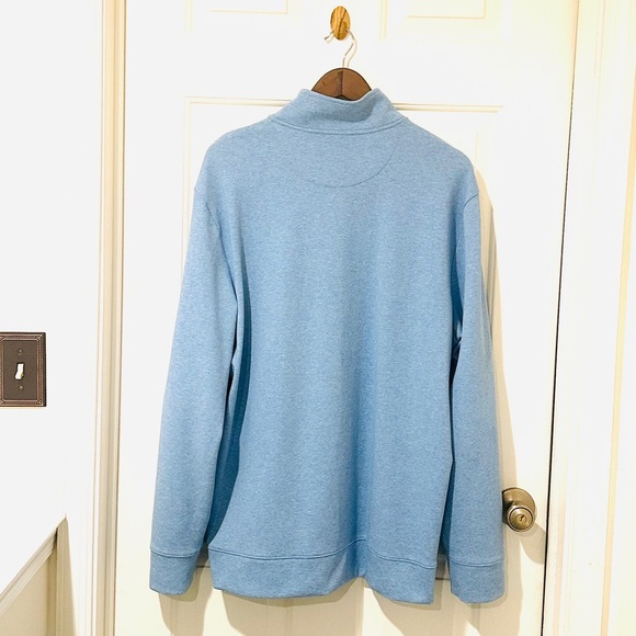 🐳 Vineyard Vines Men’s 1/4 Zip Cotton-blend Pullover Shirt, Size XL, Light Blue - Picture 3 of 6
